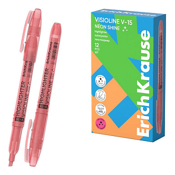 Текст-маркер с блестками ErichKrause  V-15 розовый (линия письма 06-3,5 мм)