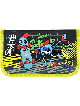 Пенал 1 отд. для мальчика Profit "Монстры и скейтбординг" 190*115 (ламинир.картон)