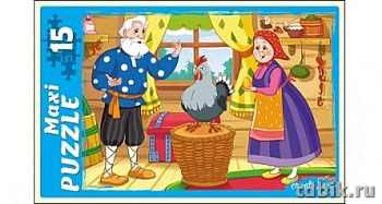 Пазлы MAXI  15 дет. "Курочка ряба" Рыжий КОТ