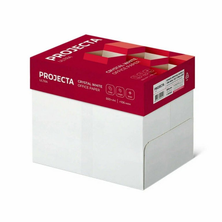 Бумага офисная Projecta Ultra А4, 80 г/м2, 162% CIE, толщ. 110мкм, непрозр. 93%, 500 л./пач.