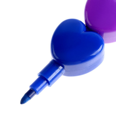 Карандаш многоцветный сегментный "Сердечко" восковой 8 цветов