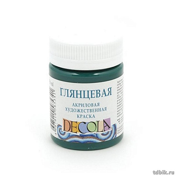 Краска акриловая художественная глянцевая 50мл изумрудная Декола