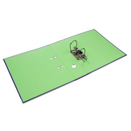 Папка-регистратор А4 75мм Lamark, двустор. покрытие, метал. окантовка,пл. карман на торце фиолетовая