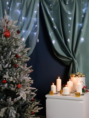 Гирлянда комнатная Бахрома  4*0,6м, 120 белых ламп, 8 режимов