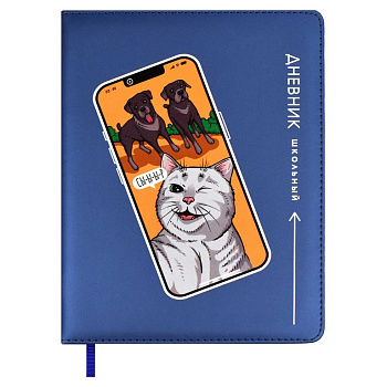 Дневник школьный твердая обложка с поролоном, кожзам, высокий УФ-лак, ляссе "СЭЛФИ" 48л.