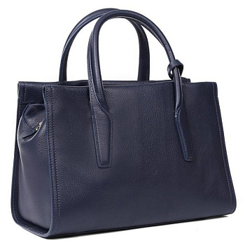 Сумка женская LEO VENTONI 28,5*19,5*14,5см, нат. кожа, синий