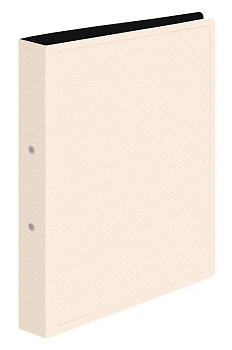 Папка на 2-х кольцах А4 32 мм DeLuxe пластик 0.7мм, цв. молочный Бюрократ