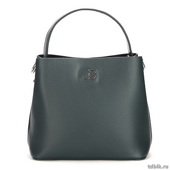 Сумка женская Jane's Story 26х23х14см, нат.кожа, зеленая
