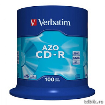 Диск CD-R cake box 100шт/уп Verbatim 700Mb