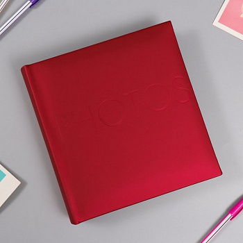 Фотоальбом 200 фото 10*15см "cherry Делюкс" 22*22 см обложка картон, ПП карман