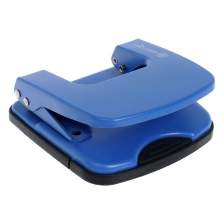 Дырокол до 25л метал. Attomex с линейкой синий