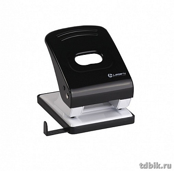 Дырокол до 40л метал. Lаmark "Mettallic", с линейкой цв. черный