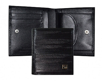 Портмоне D.Morelli "Кредо" нат.кожа, черный