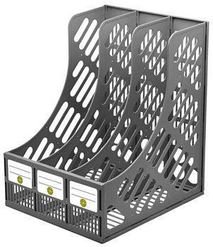 Лоток вертикальный 3-х секцион. разборный, серый DOLCE COSTO