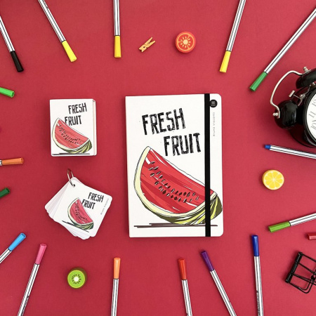 Блокнот А5 100л., 148*210 мм, обложка на резинке, ляссе "Megapolis JOURNAL. FRESH & FRUITY"