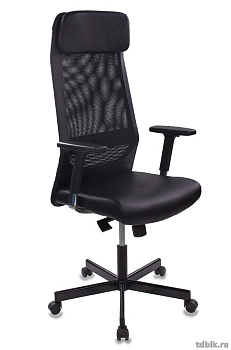 Кресло руководителя Бюрократ T-995/BLACK (искусственная кожа крестовина металл, цв. черный)