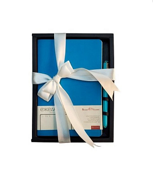 Набор подарочный BrunoVisconti "MEGAPOLIS FLEX" (СИНИЙ ФЛУОР. ЕЖЕДНЕВНИК А5 + РУЧКА)