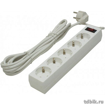 Сетевой фильтр Defender ES (5 розеток) 5м, белый, с авт.предохр.