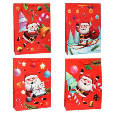 Пакет бумажный НГ 32*44см ламиниров. "Новый год" (ассорти)