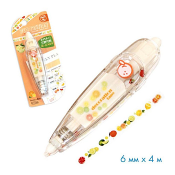 Корректирующая лента в диспен. с рисунком 6 мм х 4 м "Фрукты"