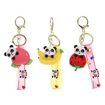 Брелок "Мишки и фрукты" 4-6х3-5 см см (пластик) ассорти