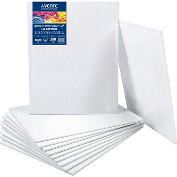 Холст грунтованный на картоне 30*40 см мелкое зерно (100% хлопок, 280 г/м) deVENTE