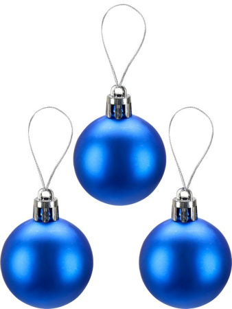 Набор шаров  цвет ассорти 40 мм 25 шт "Новогоднее настроение" (синий/серебро)