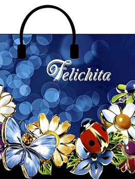 Пакет с пластиковыми ручками 38*35см "Феличита", в ассортименте