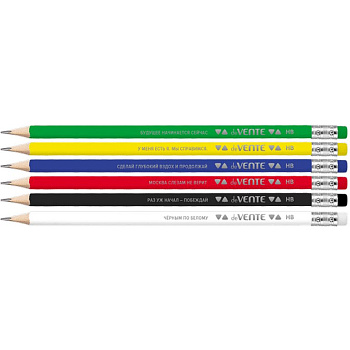 Набор карандашей ч/г  6 шт deVENTE. Classic Forever (HB) с ластиком