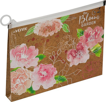 Папка на молнии А5 (240*185 мм) пластик"Bloom Garden" deVENTE
