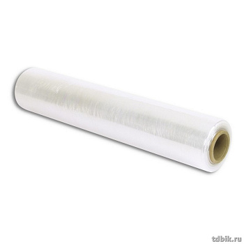 Пленка-стрейч  450 мм*242 м, 20 мкм, вес НЕТТО 2кг., первичное сырье, растяж. 180%