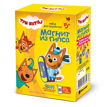 Набор для изготовления магнитов из гипса "Три кота. Коржик со скейтбордом" 5+ Фантазер