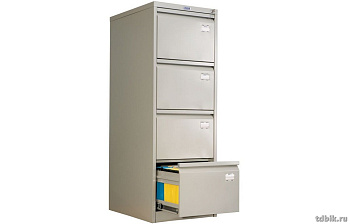 Шкаф картотечный метал. 4 ящика для папок Foolscap и А4 (1330*467*630мм) замок