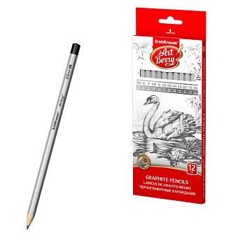 Набор карандашей ч/г 12 шт ArtBerry (от 2Н до 8В)