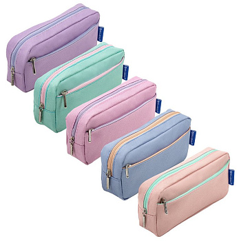 Пенал  для девочки BRAUBERG "Pastel" 21х9,5х5см (ассорти)