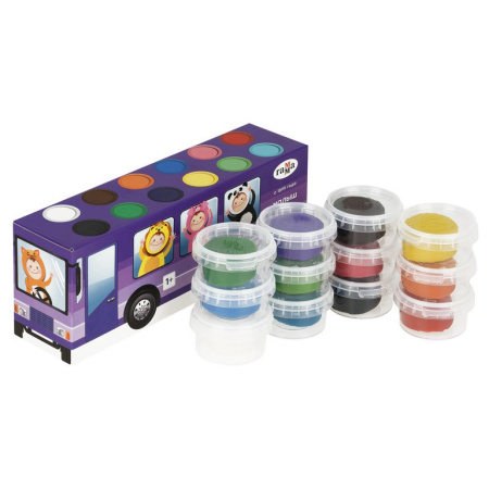 Тесто для лепки 12 цв. 720 гр Гамма "Малыш. Автобус"
