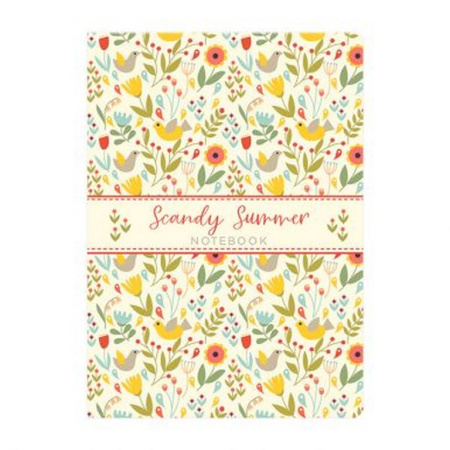 Блокнот А5  96л., 148*210 мм, обложка на резинке "Scandy summer" печатный блок 70г/м2