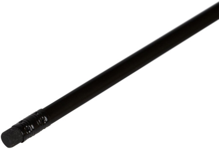 Карандаш ч/г HB трехгранный inФормат TOTAL BLACK BLACKWOOD, с ластиком (черное дерево)
