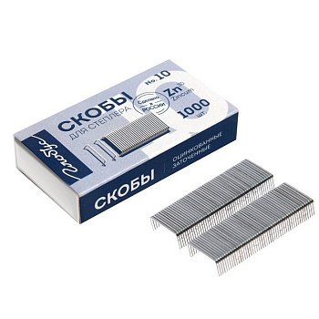 Скобы №10 Globus 1000 шт/у, оцинкованные, до 20 листов С10-1000