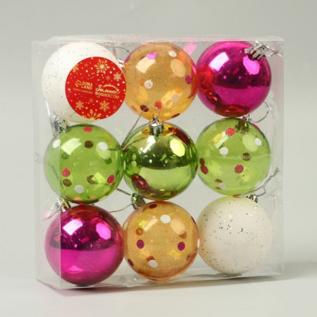 Набор шаров  цвет ассорти 55 мм 9 шт "Вечеринка"