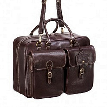 Сумка дорожная Dr.Koffer 35*45*25 см, коричневая кожа