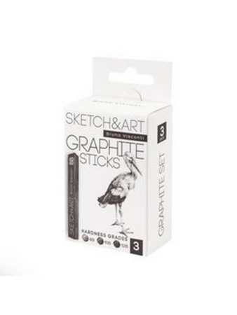 Графит прессованный 3шт/уп SKETCH&ART, 8В, 10В, 12В