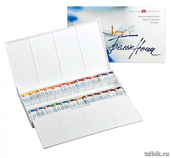 Краски акварельные художественные 24 цв. Невская палитра "Белые ночи" с палитрой