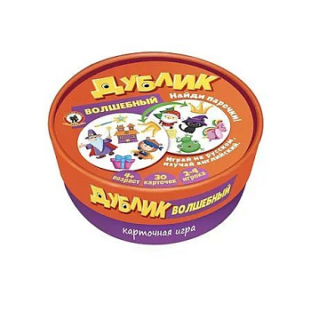 Игра настольная  .4+ с карточками Дублик "Волшебный" (2-4 игрока, 30 карточек) Русский стиль
