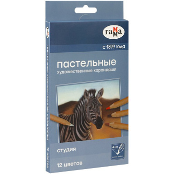 Пастель сухая художественная карандаши 12 цв. ГАММА "Студия"