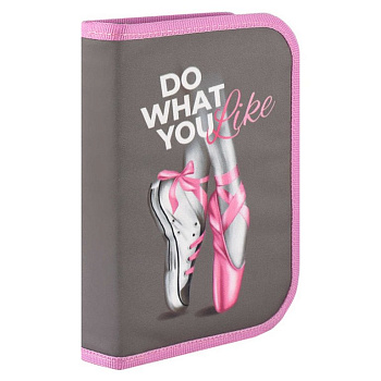 Пенал 1 отд. 1 откид. планка для девочки Феникс+ "Будь разной" 13.3x20x3.5 см (ткань)