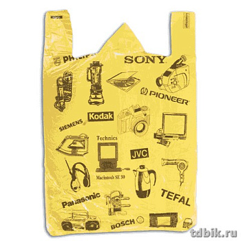 Маечка 30*55см (16 мкм) ПНД "Электрон" 50 шт/уп, черный, (макс. нагрузка 20кг)