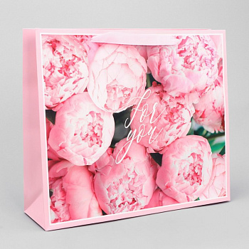 Пакет бумажный горизонтальный 30*25см ламинированный "Для тебя"