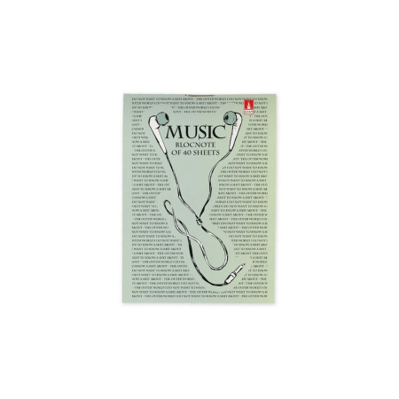 Блокнот А7  40л.,  68*101 мм, на скрепке Альт "SOUNDMANIA" мягкая обл, 4 вида