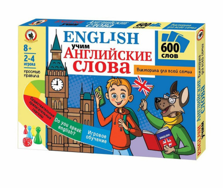 Игра настольная  Ходилка с викториной "English. Учим английские слова" Русский стиль